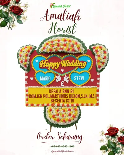 Karangan Papan Bunga Pernikahan di Pematang Gubernur